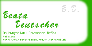 beata deutscher business card